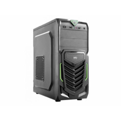 HPC B-13  ATX Case, (500W, 24 pin, 1x 8pin (4+4), 2xSATA, 2x IDE, 1x FDD, 12cm black fan), 1xUSB3.2, 2xUSB2.0 / HD Audio, Black + Green decoration